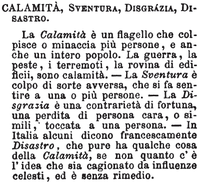 Calamità: dizionario, significato e curiosità